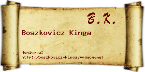 Boszkovicz Kinga névjegykártya