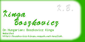 kinga boszkovicz business card